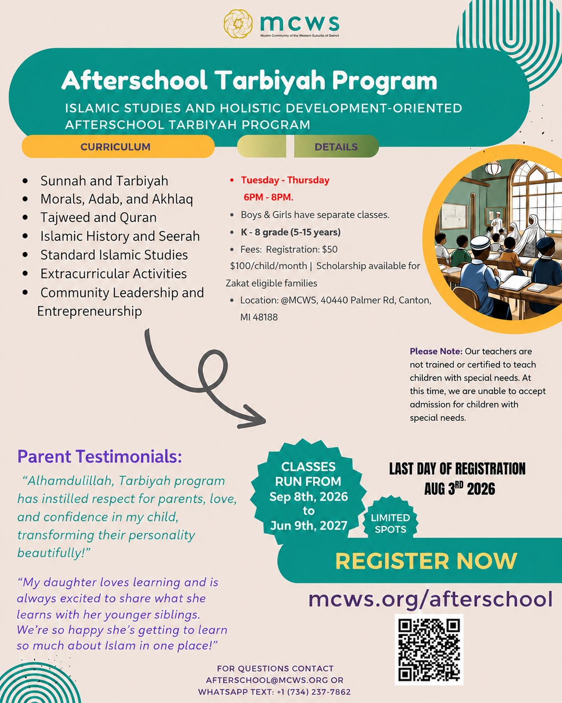 MCWS After School Tarbiyah Program