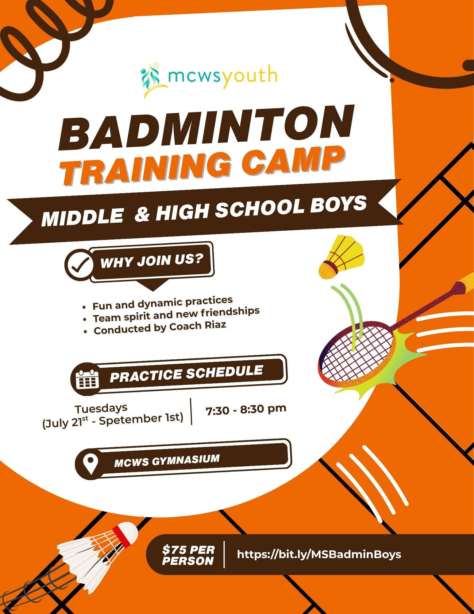 Boys Badminton Training